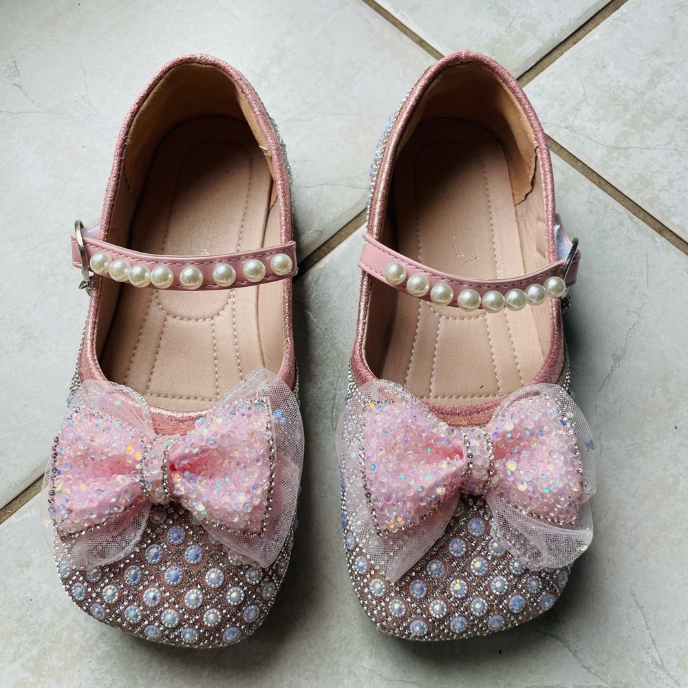 Genuine leather girls ballet flat princess shoes size US 2.5